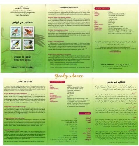2001- Tunisia- Tunisie - Tunisian Birds-  Oiseaux de Tunisie - Flyer- Dépliant 