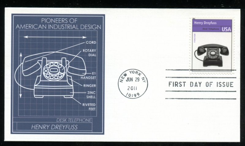 US 4546f Pioneers Industrial Design Henry Dreyfuss UA Fleetwood cachet FDC