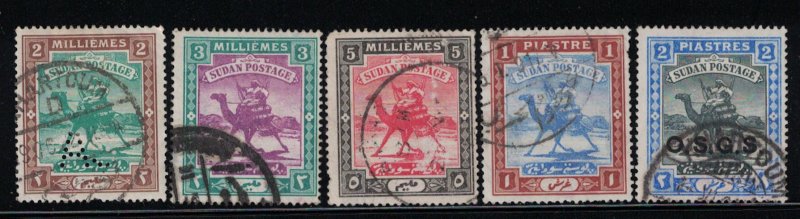 Sudan # 18-19, 23-25  1902-21   Used    SCV $ 3.65