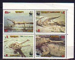 Bangladesh, Scott cat. 340-343. WWF-Crocodiles issue. ^