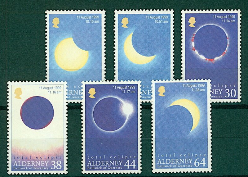 GB Alderney 1999 Total Eclipse sgA125/30 (6v) UM Stamps