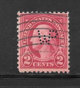 #554 Used Single Perfin