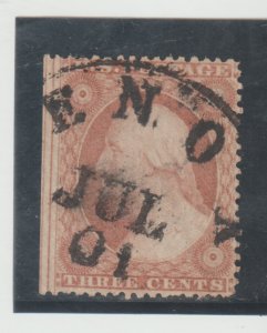 US Scott #26 Used July 01 SON with Town  CXL 1857-61 3¢ Washington