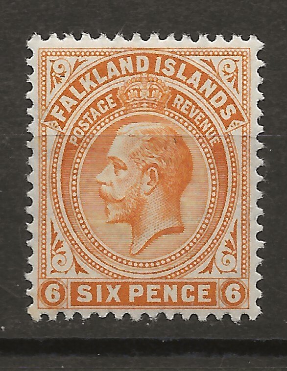 Falkland Is 34 SG 64 WMK 3 MLH VF 1912 SCV $17.50 (jr)