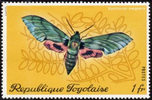 Togo 756 - Mint-H - 1fr Hawk Moth (1970) (cv $2.00)