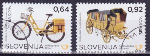 Slovenia, 2013, EUROPA - Postal Transport, Mi#992-3, used/cto