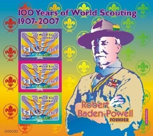 Palau 2007 - Boy Scouts - Sheet of 3 Stamps - Scott #875 - MNH