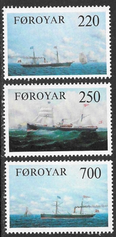 FAROE ISLANDS 1983 CARGO SHIPS Set Sc 90-92 MNH