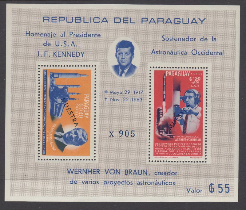 Paraguay 841a Space Souvenir Sheet Specimen MNH VF