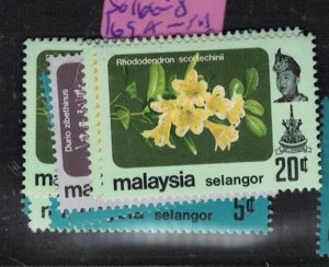 Malaysia Selangor SG 166-8, 169a MNH (8evh)