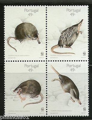 Portugal 1997 WWF Pyrenean Desman Wildlife Animals Fauna Sc 2153-56 MNH # 216