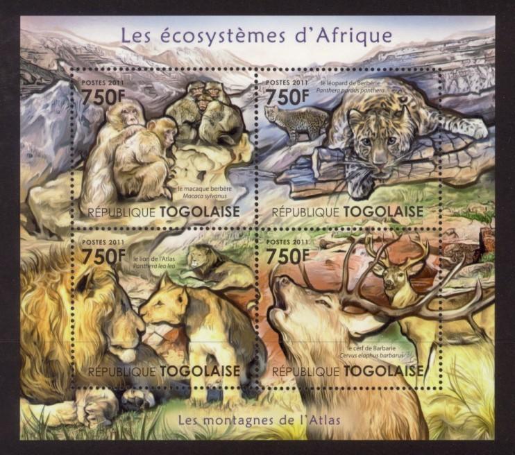 Togo - New Issue - MNH Atlas Mountains Animals (M/S)