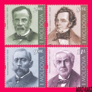 MOLDOVA 2022 Famous People Changed World Pasteur Schubert Amundsen Edison 4v MNH
