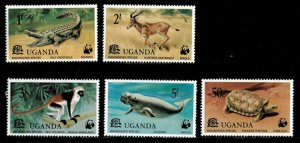 Uganda 1977 - WWF ENDANGERED SPECIES - Set of 5 (Scott #176-80) - MNH