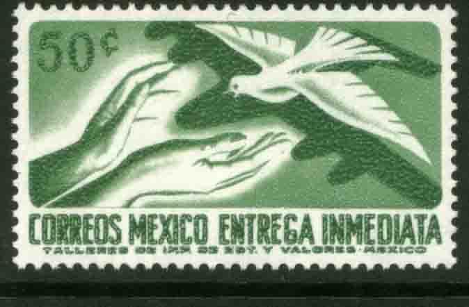 MEXICO E22 50c 1950 Def 7th Issue Fluor printing FRONT MINT, NH. VF.