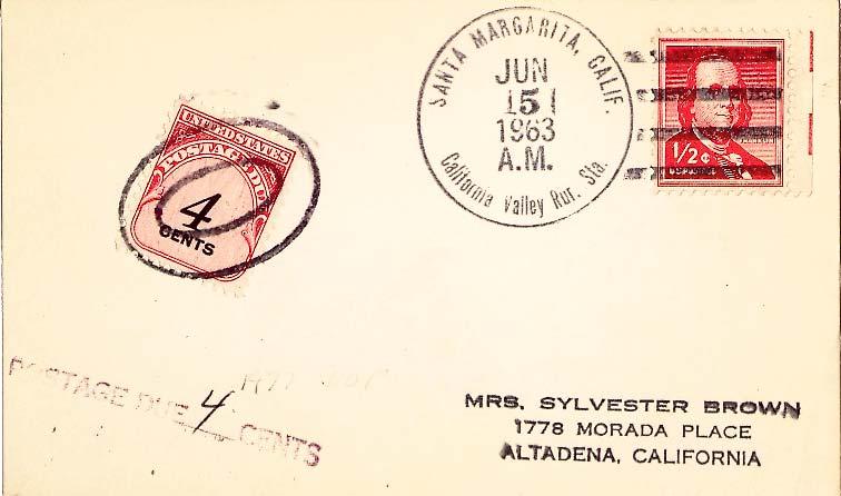 United States California California Valley Rur. Sta. Santa Margarita 1963 4-b...