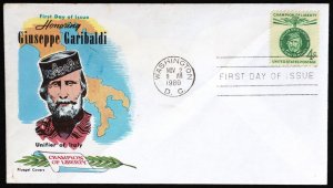 U.S. Used #1168 4c Giuseppe Garibaldi Fluegel First Day Cover. Pristine!