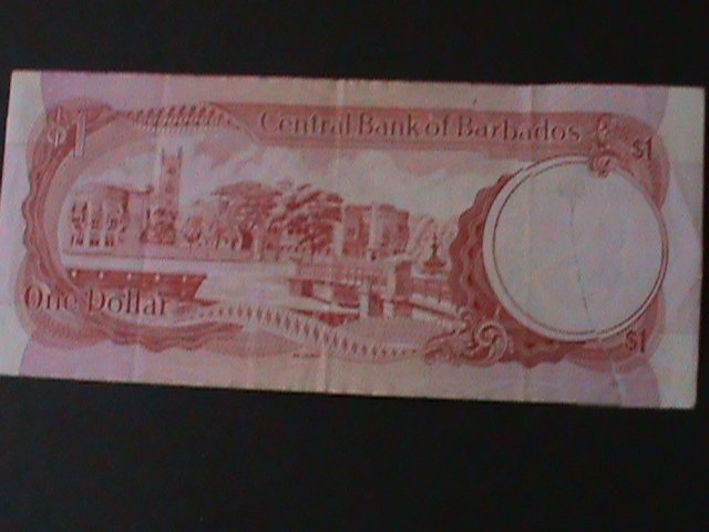 BARBADOS-1973-CENTRAL BANK $1 DOLLAR-LT..CIRULATED NOTE-WE SHIP TO WORLDWIDE