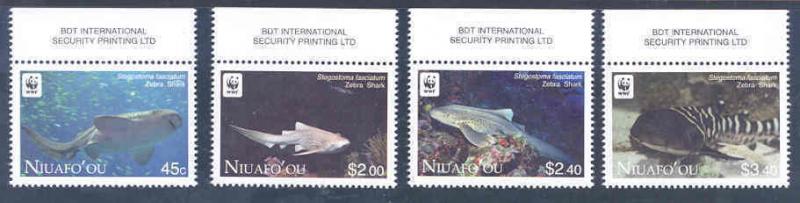 NIUAFO'OU  2012 WORLD WILDLIFE FUND WWF SHARK SET  MINT NH