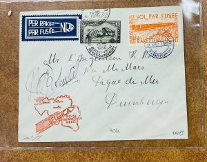 Belgium May 1935  Rocket Mail  cover  EZ# 4C1A pilot signed