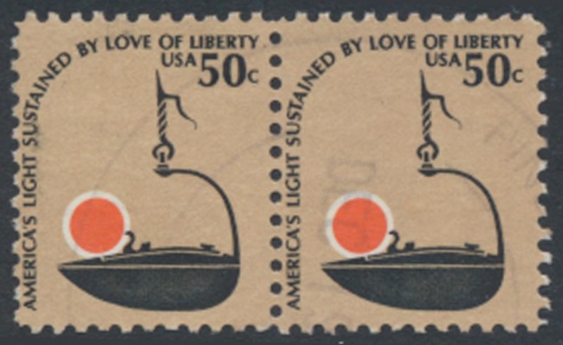 USA  SC#  1668  Used Pair  Love of Liberty  see details & scan