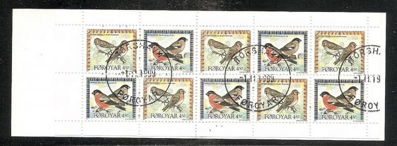 Faroe Islands 314a Used 1997 Birds Complete Booklet