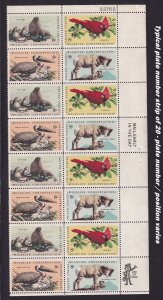 1972 Wildlife Conservation Sc 1467a MNH setenant 4 designs plate strip -Typical