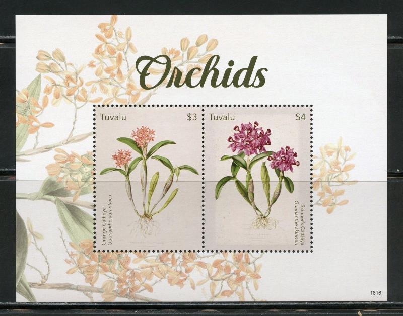 TUVALU  2018 ORCHIDS  SOUVENIR SHEET  MINT NH 