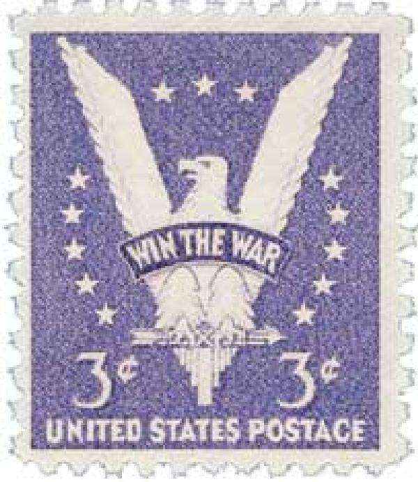 US #905 Stamp - 1942 3c Win the War - Used Postmarked stamps.