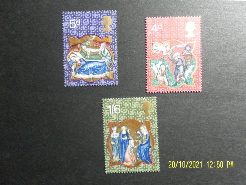 Great Britain 1970 Christmas, 3 stamp set MNH sg:838/840. Unused