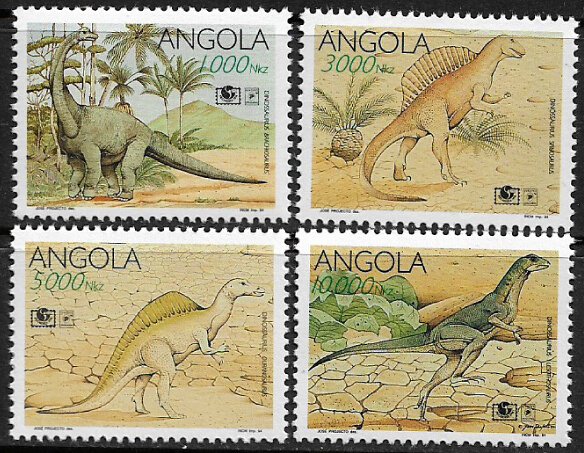 Angola #906-9 MNH Set - Dinosaurs