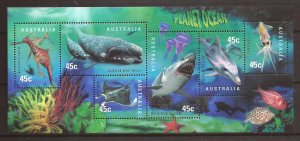 1998 Australia - Sc1707a - MNH VF - Souvenir Sheet - Marine Life