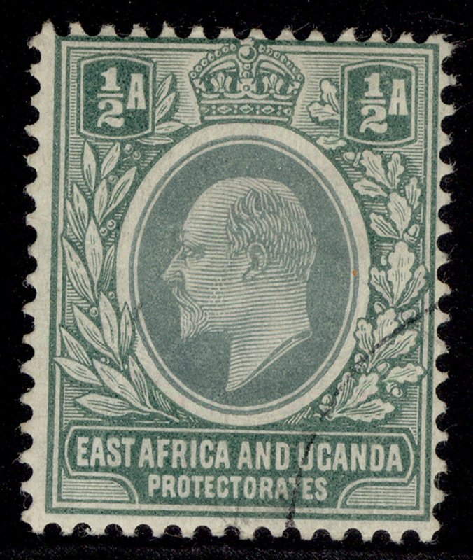 EAST AFRICA and UGANDA EDVII SG17a, ½a grey-green, FINE USED. CHALKY