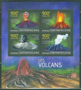 CENTRAL AFRICA 2013  VOLCANOES  SHEET  MINT NH