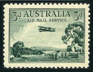 Australia C1, MNH. Michel 89. Air Post 1929. Airplane over Bush Lands. Sheep.