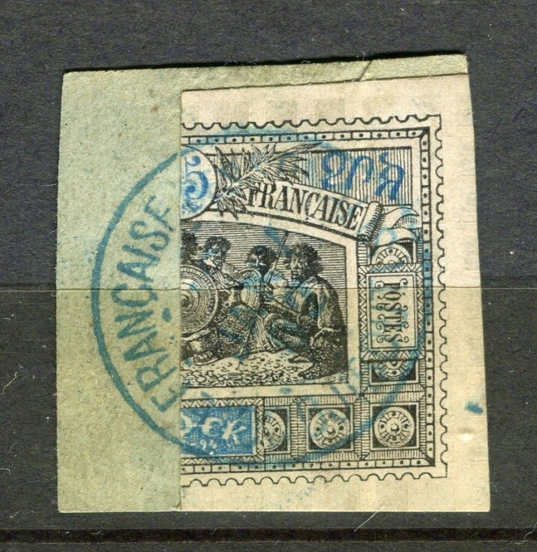 FRENCH COLONIES; OBOCK 1900s Scarce classic BISECT POSTMARK PIECE