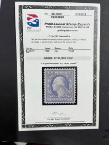 MOMEN: US STAMPS #341 MINT OG NH PSE GRADED CERT XF-90 LOT #70007-2