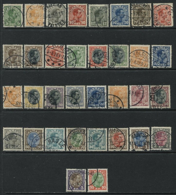 Denmark 1913-28 complete set used 