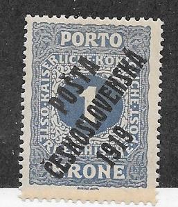 Czechoslovakia #B55 1k ultra overprinted in black (MH) CV $12.50