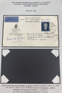 1958 Leipzig DDR East Germany First Flight airmail Cover to Dublin Ireland