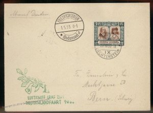 Liechtenstein 1933 Graf Zeppelin Si2201 Deutschlandfahrt  Cover 93311