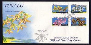 Tuvalu, Scott cat. 697-70. Pacific Coastal Orchids on a First day cover.