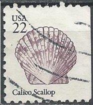 US 2120 (used) 22¢ shells: calico scallop