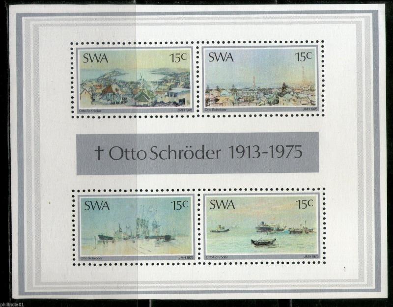 South West Africa 1975 Paintings Art Ship Sc 380-83 M/s MNH # 5178