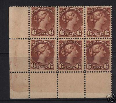 Canada #43 VF Mint Corner Block Of Six