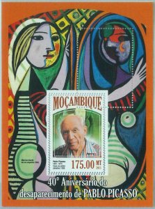 M1476 - MOZAMBIQUE - ERROR, 2013 MISSPERF SHEET: Pablo Picasso, Art