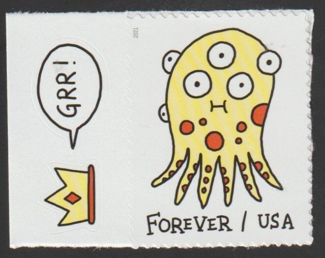 SC# 5638 - (58c) - Message Monsters - 3/4 - MNH Single with Decorating Stickers
