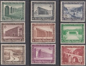 GERMANY Sc # B93-101.1 MNH CPL SET of 9  LANDMARKS and HISTORICAL SITES