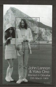 Gibraltar Sc 805-6 MNH, 1999 -John Lennon & Yoko Ono - The Beatles