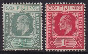 FIJI 1906 KEVII 1/2D AND 1D